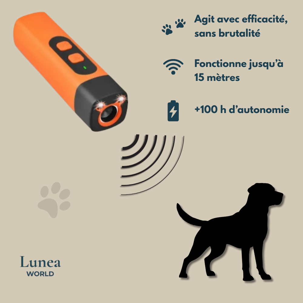 Zendog™ Pro – L’ultrason doux qui stoppe les aboiements.