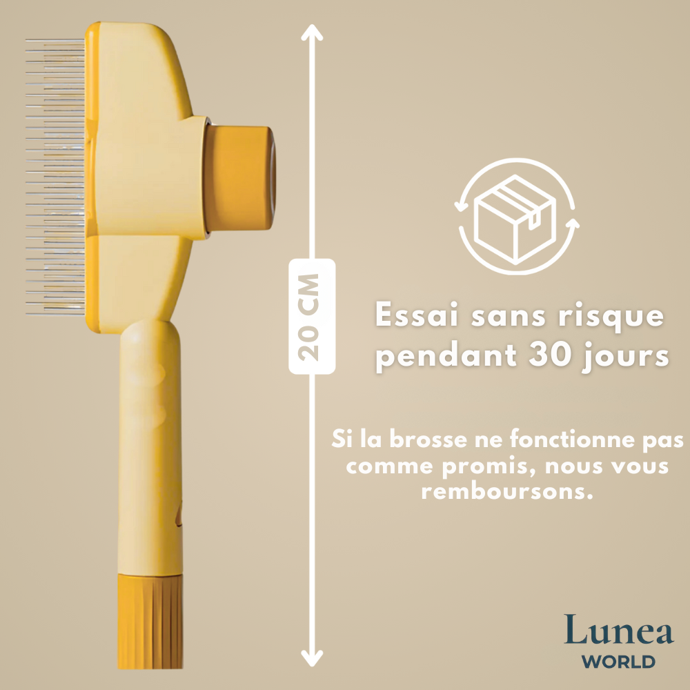 Félinéa™Pro  – Brosse Auto-Nettoyante 3 en 1