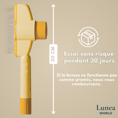 Félinéa™Pro  – Brosse Auto-Nettoyante 3 en 1