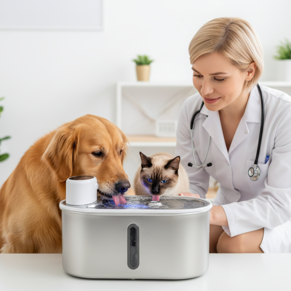 Fontaine Cristal™ – Le plaisir de boire une eau pure, pensée pour votre compagnon.