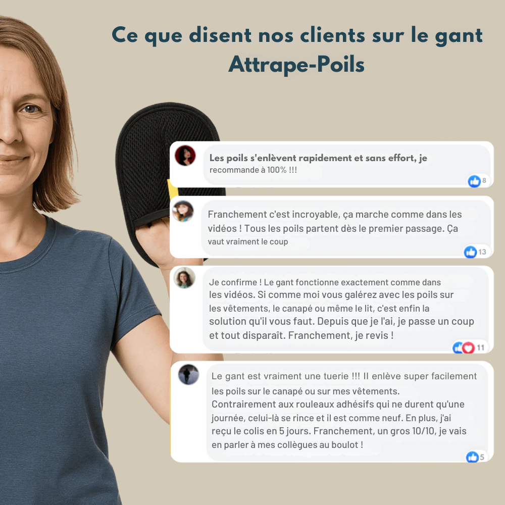 Attrape-Poils – Le gant magique qui élimine les poils en un seul geste