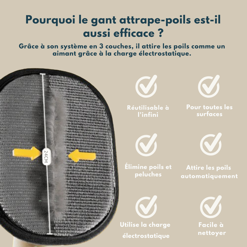 Attrape-Poils – Le gant magique qui élimine les poils en un seul geste