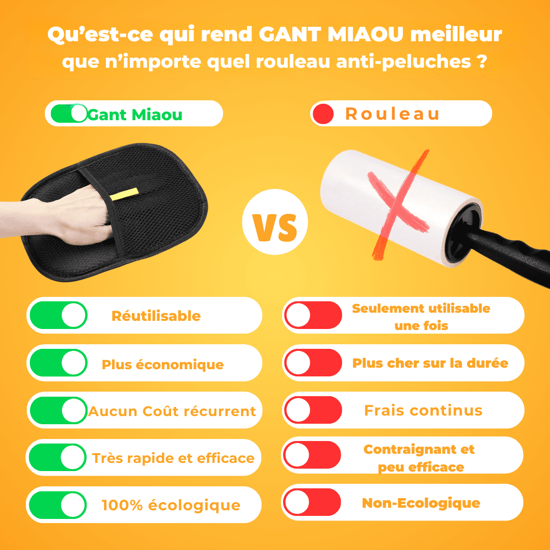 Gant Miaou™ - Anti-poils magnétique